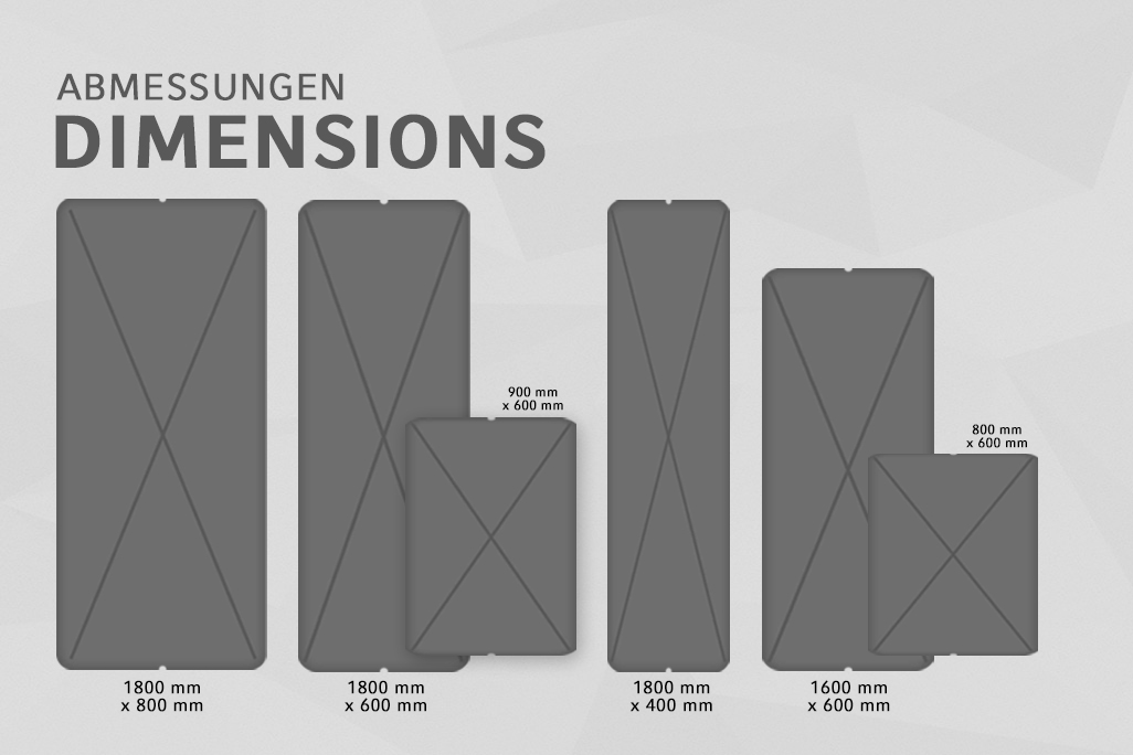 Abmessugnen, Dimensions