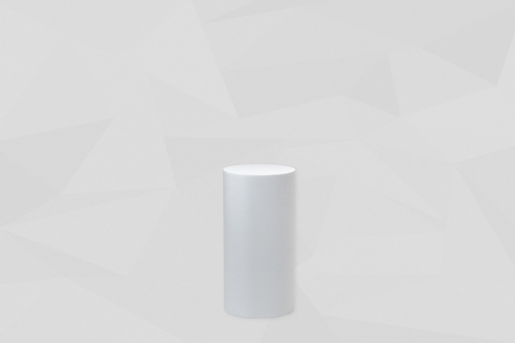 weißer kleiner Melaminzylinder