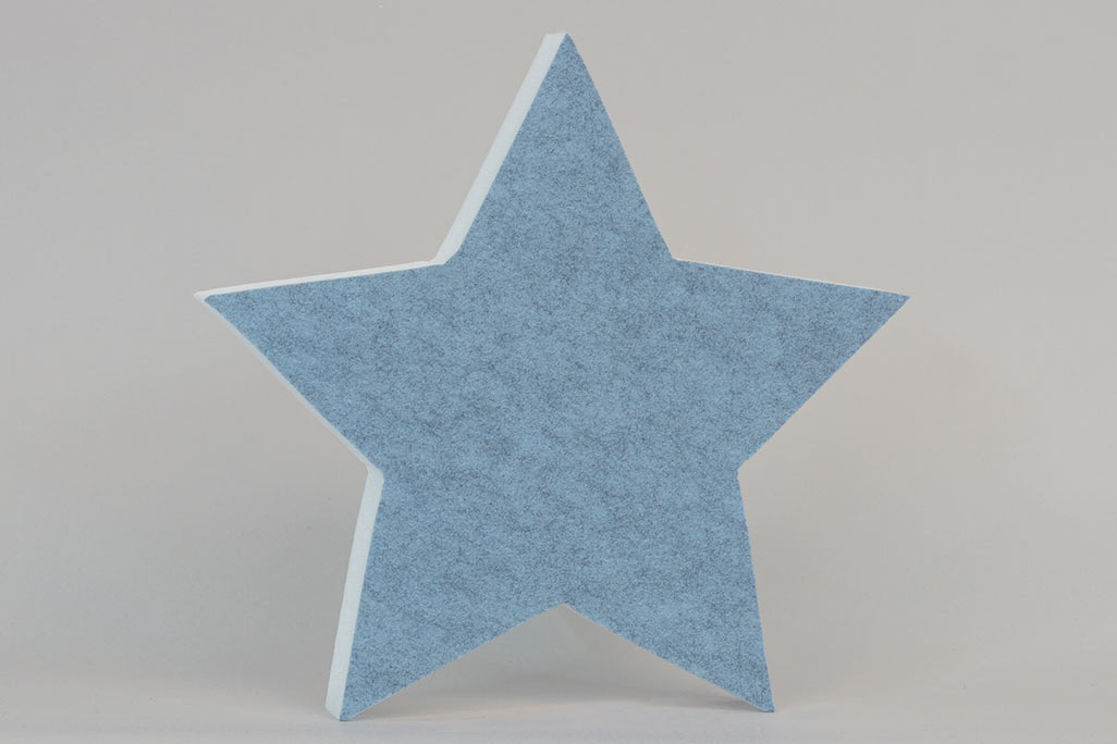 soni ELEMENT STAR Blau Absorbeur acoustique en forme d'étoile (soni ELEMENT STAR) de couleur bleue sur fond gris
