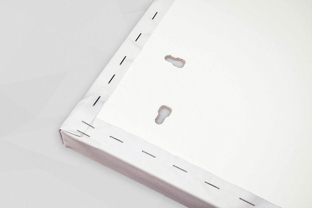 Ausschnitt des Holzrahmens von soni PICTURES von der Rückseite