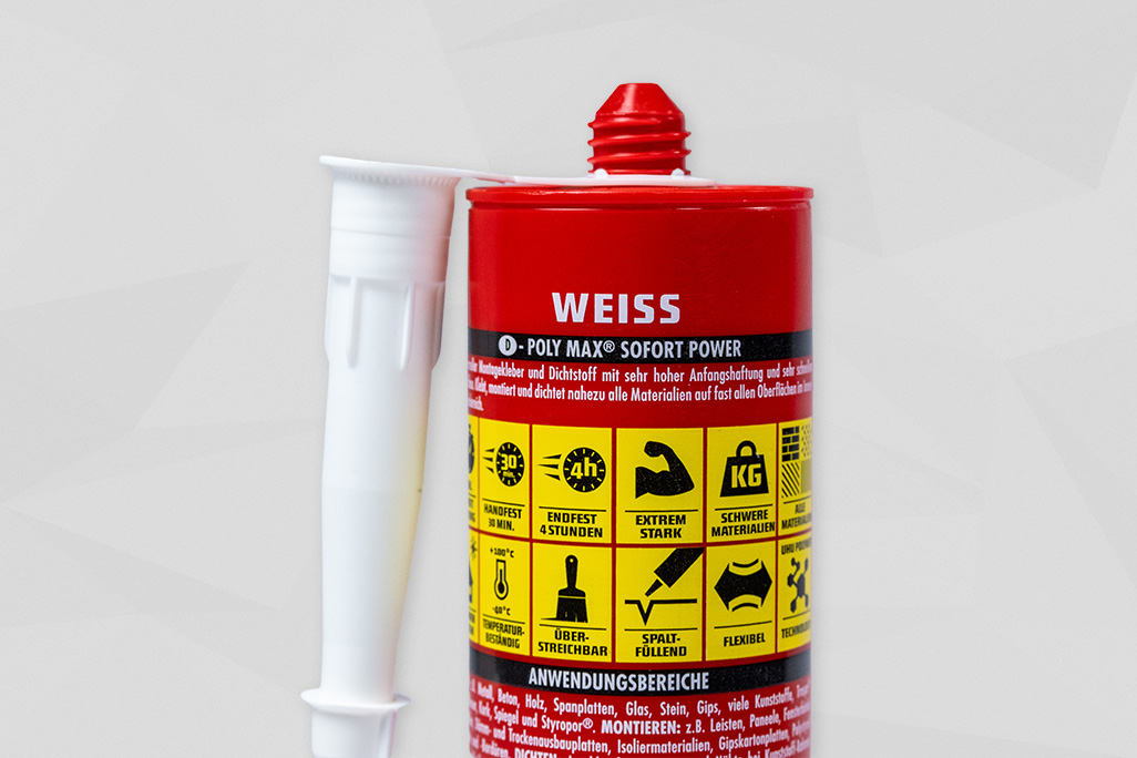rote Tube eines Montagekleber