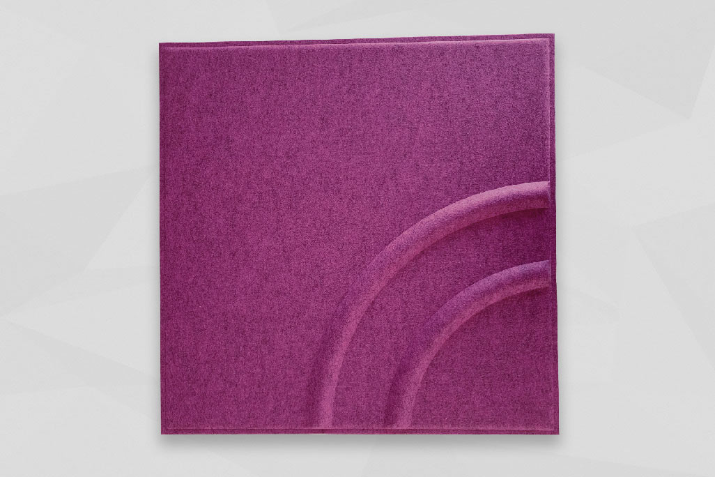 Rechteckiger Rasterdeckeneinleger in Pink soni COLOR Design vor grauem Hintergrund fotografiert